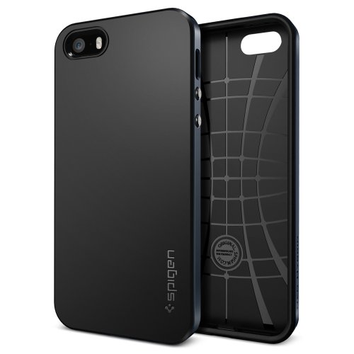 Spigen SGP10360 Neo Hybrid Case for iPhone 5/5S - Retail Packaging - Metal Slate