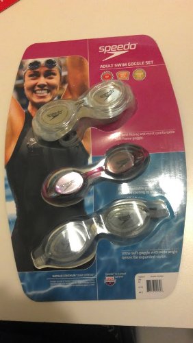 Speedo Adult Swim Goggles - 3 Pack - UV Protection - Speed Fit - Anti Fog WM