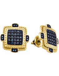 0.40CTW BLUE DIAMOND MICRO PAVE EARRINGS