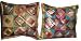 Pair of Decorative Vintage Silk Sari Toss Pillow Shams Cushion Covers