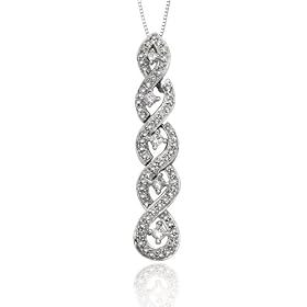 14K White Gold 1/2 ct. Diamond "Journey of Love" Fashion Pendant with Chain