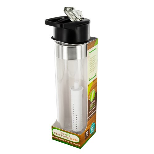 Smart Planet EC-32W 22-Ounce Eco Filtered Water Bottle, White Filter/Sipper