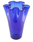 VIVAZ Lechuga Vase, Recycled Glass, Cobalt