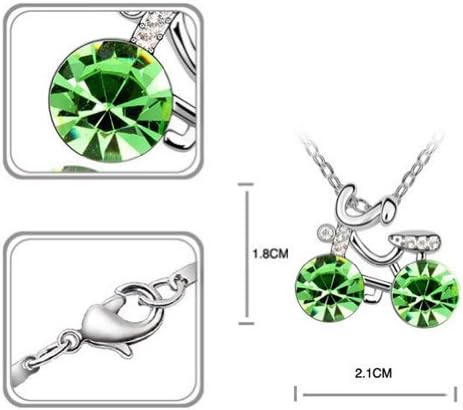 Clear Gem Bicycle Bike Fashion Swarovski Element Austria Crystal Pendant Necklace FREE Pouch