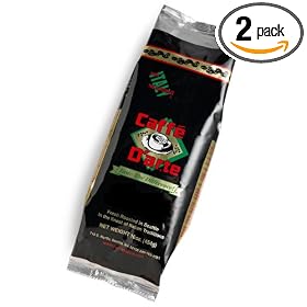 Caffe D'arte Espresso Decaf Whole Bean Coffee, 16-Ounce Foil Bags (Pack of 2)