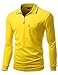 Xpril Men's basic style Front Zipper Collar Long sleeve Polo T-shirt