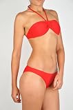Red Bandeau and Matching Low Rise bottom Bikini Set