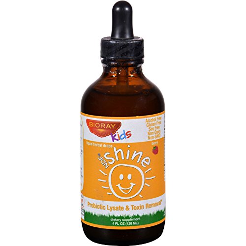 Bioray Kids NDF - Shine - Drops - Raspberry - 4 oz - Gluten Free - Yeast Free-Wheat Free-