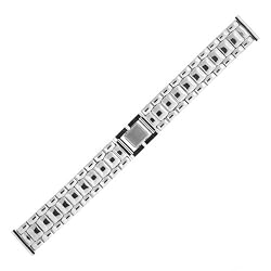 Watch Band Mens Link Metal Stainless Steel Fold Over Clasp 18 millimeter Tech Swiss