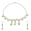 Silver Gemstone Necklace Earrings Set (gnklcs358)