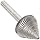 PFERD 60 Degree Cone Carbide Bur, Uncoated (Bright) Finish, Double Cut, Point End, 1/8" Shank, 1/8" Head Diameter, 3/32" Head Length (SJ-42)