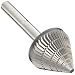 PFERD 60 Degree Cone Carbide Bur, Uncoated (Bright) Finish, Double Cut, Point End, 1/8" Shank, 1/8" Head Diameter, 3/32" Head Length (SJ-42)