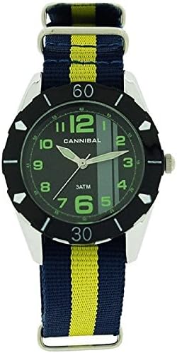 Cannibal Active Boys Black Dial Blue Striped Nylon Strap Boys Watch CJ258-13