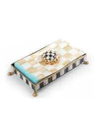 MacKenzie-Childs Parchment Check (p)guest Napkin Holder Set