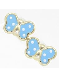 Kids 14K solid gold earrings fancy stud hoop huggie ball fashion dangle swa...
