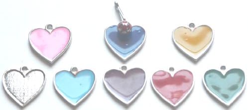 6pc Orange Soccer Ball Zipper Pull w/ Colored Heart - Purple (Brand New) - Pack of 6