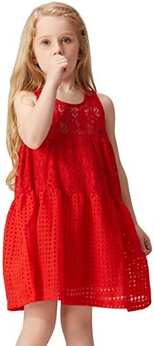 BILIBAYA Baby Girls Vest Mesh Hollow Lace Dress(2yrs)