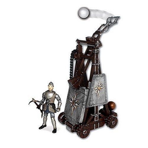 414iMRyO30L The Chronicles of Narnia Battle Catapult Trebuchet with Telmarine Soldier Battle Damage Figure   Real Launching Action