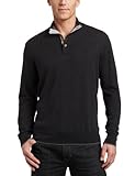 IMAGE OF Joseph Abboud Mens Quarter Button Mock Sweater, Charcoal, XX-Large