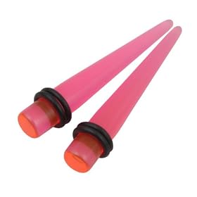 Acrylic Ear Stretcher/Tapers - Crystal Pink - 00G - Sold as Pair