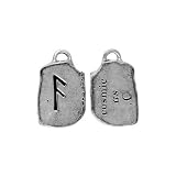 as - Cosmic, Ancient Runes of Prophecy Pewter Pendant on Cord Necklace