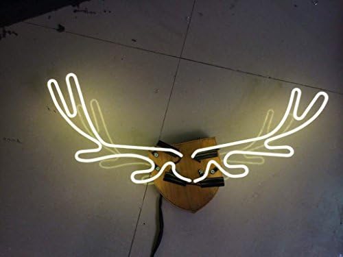 XINHANG 20X14 Inches Real Glass Neon Light Sign for Elk horns Design Home Beer Bar Pub Club Display
