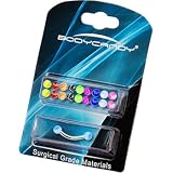 16 Gauge Multi Marble 10 Pair Interchangeable Eyebrow Pack