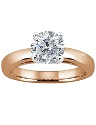 1.00 Ct Round H/I I1 Diamond 14K Rose Gold Solitaire Ring