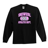 SnowGirl Black LS TEE - Pink Athletic Logo- Snowboarding, snowmobiling