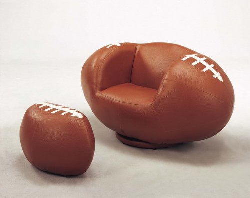 Football Chair & Ottoman By Crownmark Furniture