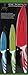 Kitchen Knives with Sheaths - Quality Kitchen Knife Set - Paring, Utility, Chef Knife - Non-Stick Coating for Easy Cutting and Cleaning - Colored Extra Sharp Stainless Steel Blades - Non-Slip Handles
