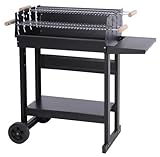 GRILL GRILLWAGEN 58,5 x 40cm GRILLFLÄCHE HÖHENVERSTELLBAR FAHRBAR ABLAGE GRILLEN