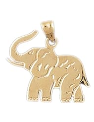14K Yellow Gold Elephant Pendant