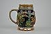 Beer Steins With Lid & Handle - 0.7 L Oktoberfest Beer Mug For Men & Women, German Harvest Scene Hand Painted Bier Krug, Jarras de Cerveza Ceramic Stein, Gift for Beer Lovers, Oktoberfest Haus