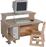 Strictly for Kids SF8005K Mainstream Kindergarten Single Computer Table with Monitor Shelf