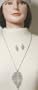 Sterling Silver Plated Medium Chain Necklace Earrings for Women and Teens