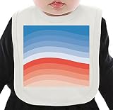 Red Blue Waves ネクタイを有する有機ビブ Medium
