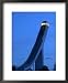 Homemkollen, built for the1952 Winter Olympic Games, Norway Framed Art Poster Print by Russell Young, 18x22