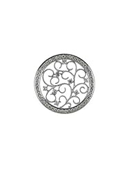 14K White Gold Antique Circle 1.5 Ct Diamond Pendant (chain NOT included)