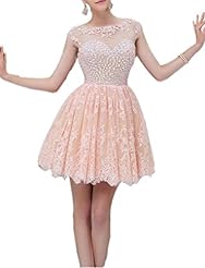 Satin/Tulle Scoop Neck Cocktail Crystal Open-Back Applique Lace Evening Dress/Homecoming Dress/Prom Dress/Wedding Party Dress 