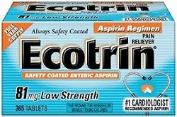 Ecotrin Safety Coated Aspirin Tablets, Low Strength, 81 mg, 365-Count Bottles (Pack of 2)