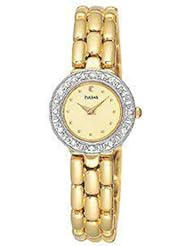 Pulsar Ladies Goldtone Watch With Swarovski Crystal Bezel PRYB20