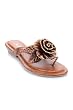 Bronze Rose Bling Flower Fashion Thong Flat Sandals 7