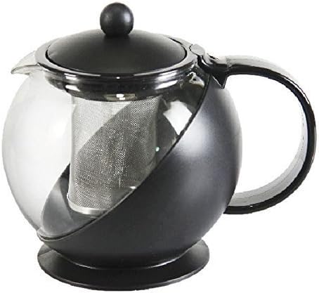 Om Joy Heat Tempered Glass Tea Pot with Removable Infuser: Random Color