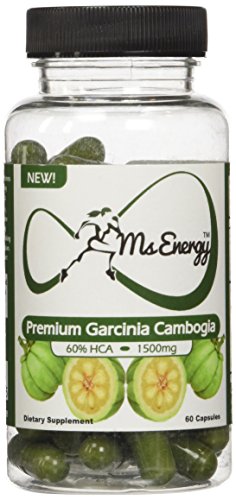 Ms Energy Premium Garcinia Cambogia 60 Capsules - 1500 Mg 60% HCA Extract Best Natural Weight Loss Supplements Products That Really Works Fast for Women and Men - Belly Fat Burners Diet Pills Lose Weight