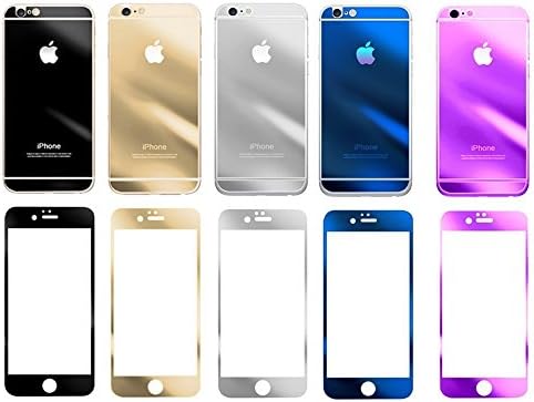 For iPhone 4 4s Screen Protector,Lifemean 9HD Electroplating Mirror Effect Front & Back Tempered Glass Screen Protector with Gifts Pack (Gold)