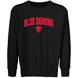 DePaul Blue Demons Youth Black Logo Arch Crew Neck Fleece Sweatshirt