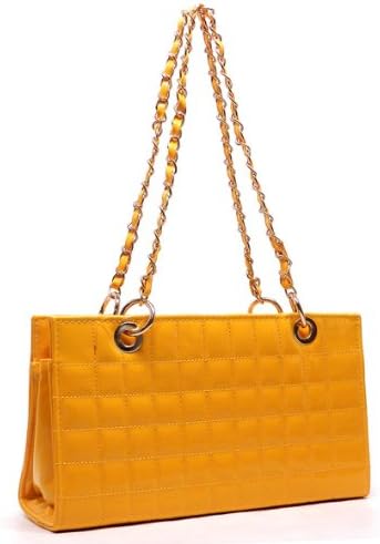 TJ Quilted Classic Shoulder Handbag (Yellow)