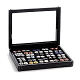 Black Genuine Calfskin Cufflinks Collector's Case