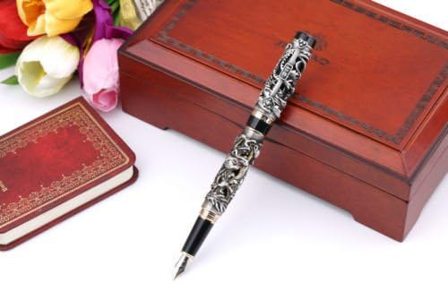 Jinhao Ancient Black Dragon Phoenix New Style Luck Clip Fountain Pen